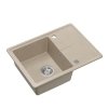 Quadron TONY 116 GraniteQ zlewozmywak granitowy river sand (beż) 1-komorowy z/o (60x45x18,5), z syfonem i zaślepką stal szlachetna HTO6045BEK